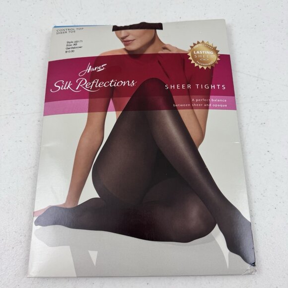 HANES Silk Reflections Control Top Pantyhose Sz AB Color Gentlebrown - Picture 1 of 8